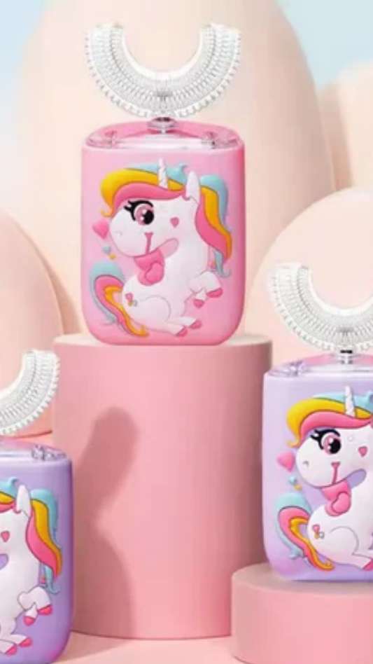 U хэлбэртэй ягаан 2-14 насны охидуудад зориулсан автомат шүдний сойз